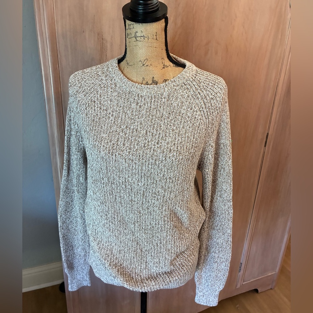 J. Crew 100% Cotton oversized Sweater marled neutral size Small